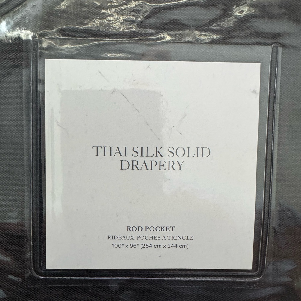 Restoration Hardware Thai Silk Solid Drapery Rod Pocket Curtains, 2 pieces